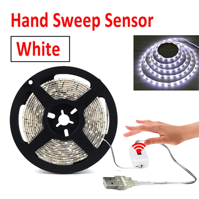 thumbnail image 1 of Tira de luces LED con sensor de movimiento manual, CC de 5 V, USB 2835, luz de fondo para TV, cocina, debajo de gabinetes, luces de diodo, 1 of 5