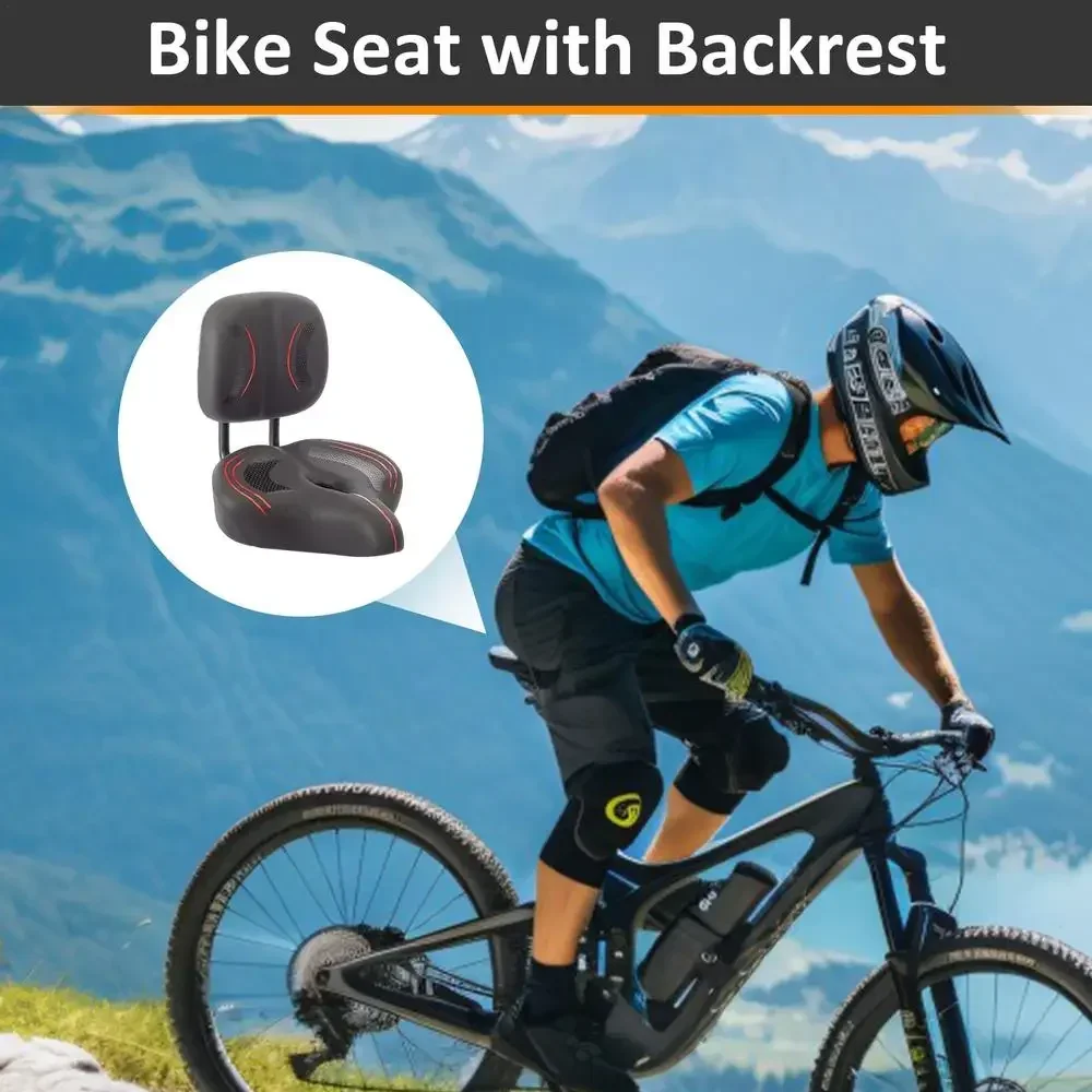 Description Picture 4 of itemBicycle Seat Outdoor Enlarged and Widened Electric Vehicle Saddle Shock Absorbing Memory Foam Mountain Bike Saddle with Backrest