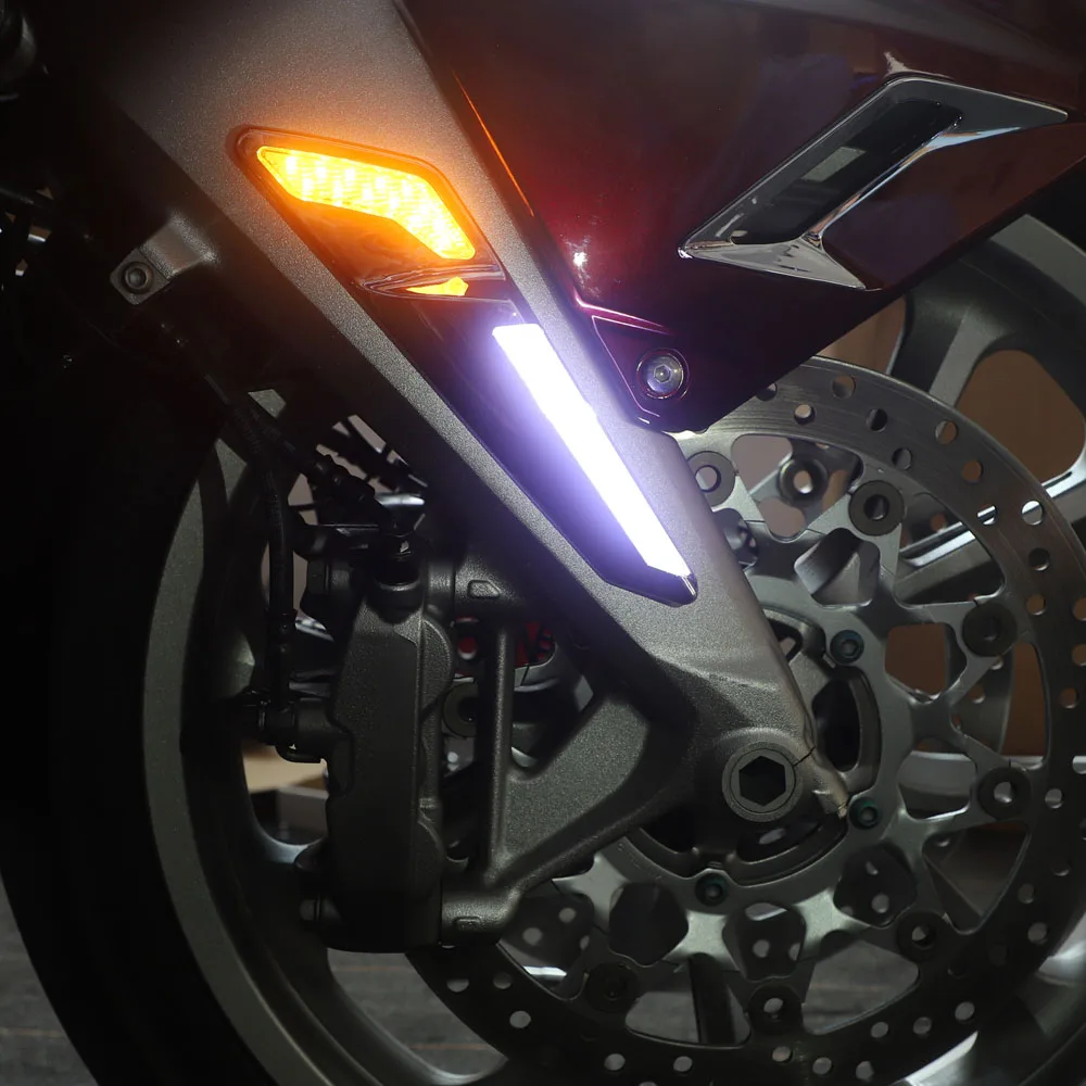 Motorcycle Front Brake Fork Mounted NAV LED Lights in Chrome or Black For Honda Goldwing GL1800 F6B -UP motorcycle led lights motorcycle accessories