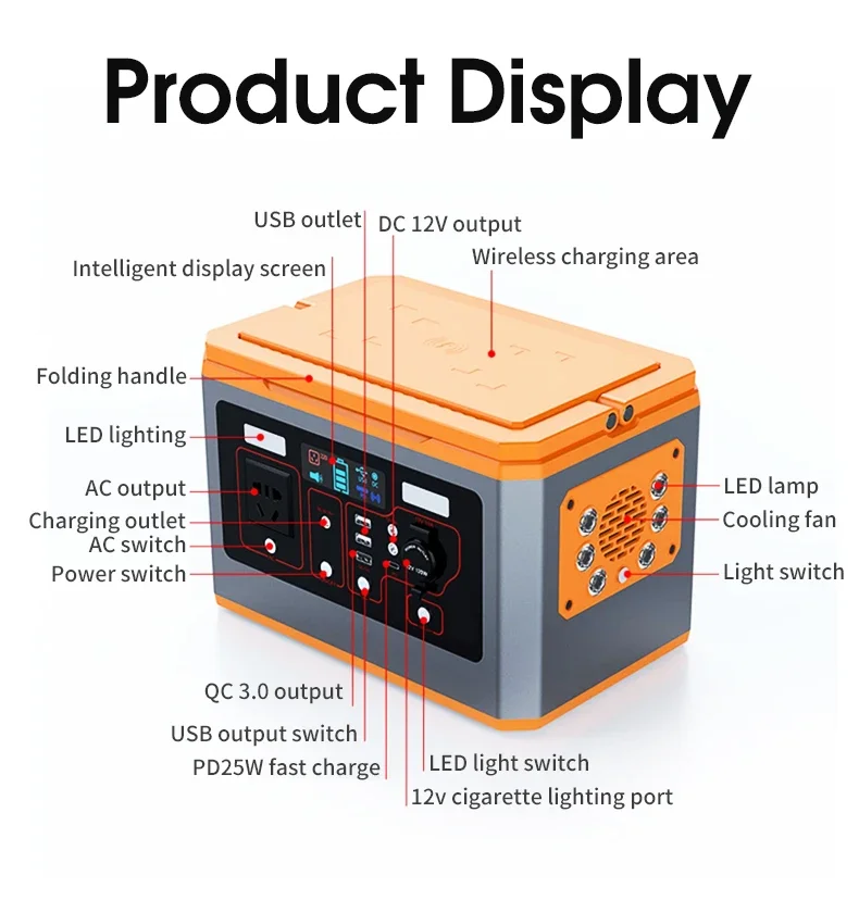 300W-8000W Ibd Generatore Solare Portatile Lifepo4 500W 300W 600W 1000W 2000W Watt 1500W 500Wh 2000Wh Centrale Elettrica