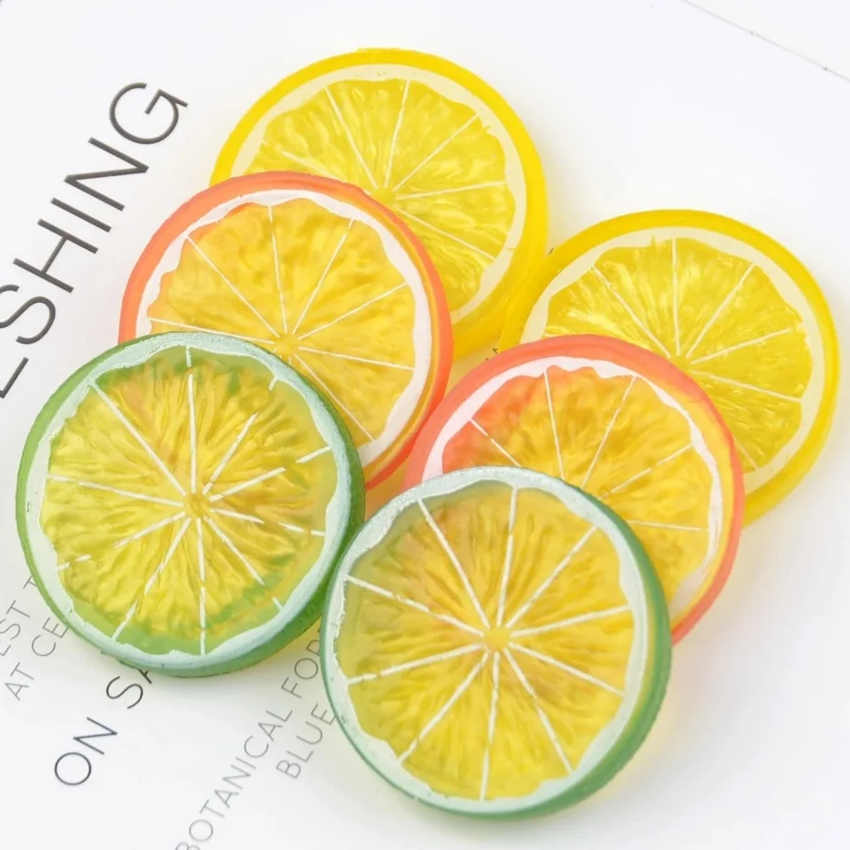 Artificial Fruits and Vegetables 6PCS Artificial Lemon Slice Model