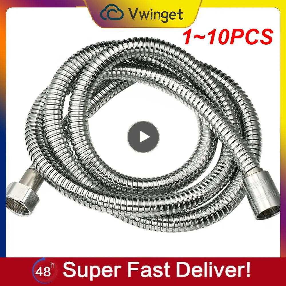 

1~10PCS Stainless Steel Flexible Water Pipe Bathroom 3/2/1.5 M Shower Head Hose Pipe Washers Chrome Durability Shower Head Hose