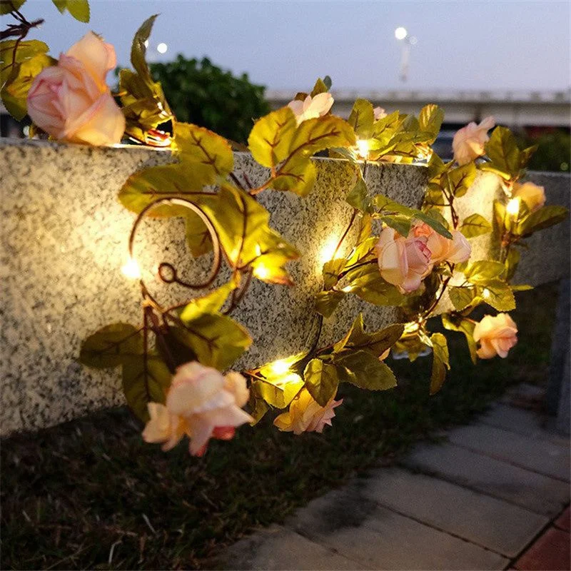 

Battery Powered Green Leaf String Lights Artificial Vine Fairy Lights Christmas Light Home Weeding Decoration Curtain Led Lights
