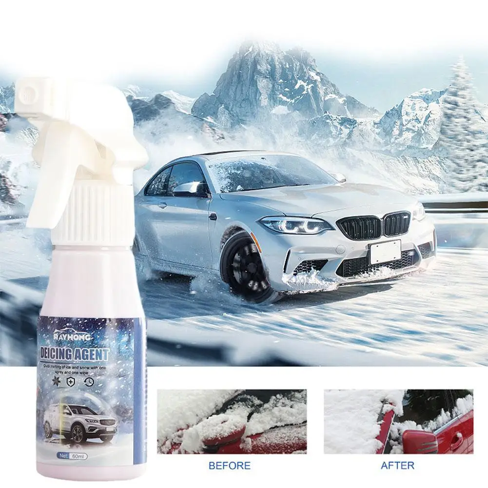 60ML Ice Remover Spray Winter Car Windshield Deicer Frost Snow Protection  Spray Kit Anti-Icing Spray Defrosting Snow Remova W6L8 - AliExpress