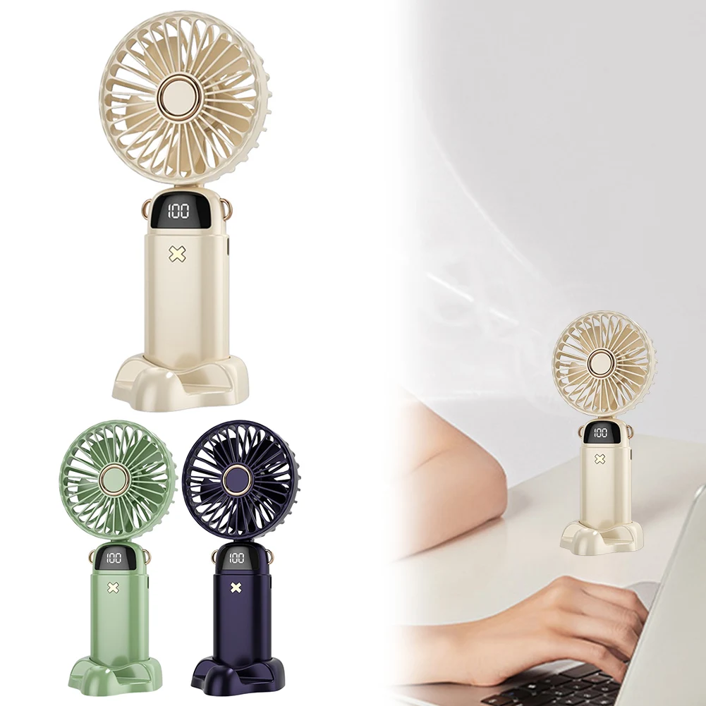 Description Picture 5 of itemNeck Hanging Fan Foldable USB Rechargeable Cooling Fan Aromatherapy Digital Display Phone Holder Fan for Outdoor Camping Office
