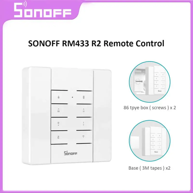 

SONOFF RM433 R2 433MHz RF Remote Controller 8 Button Remote Control Paired with SONOFF TX Wall Switch RF Devices iFan04 D1 RFR2