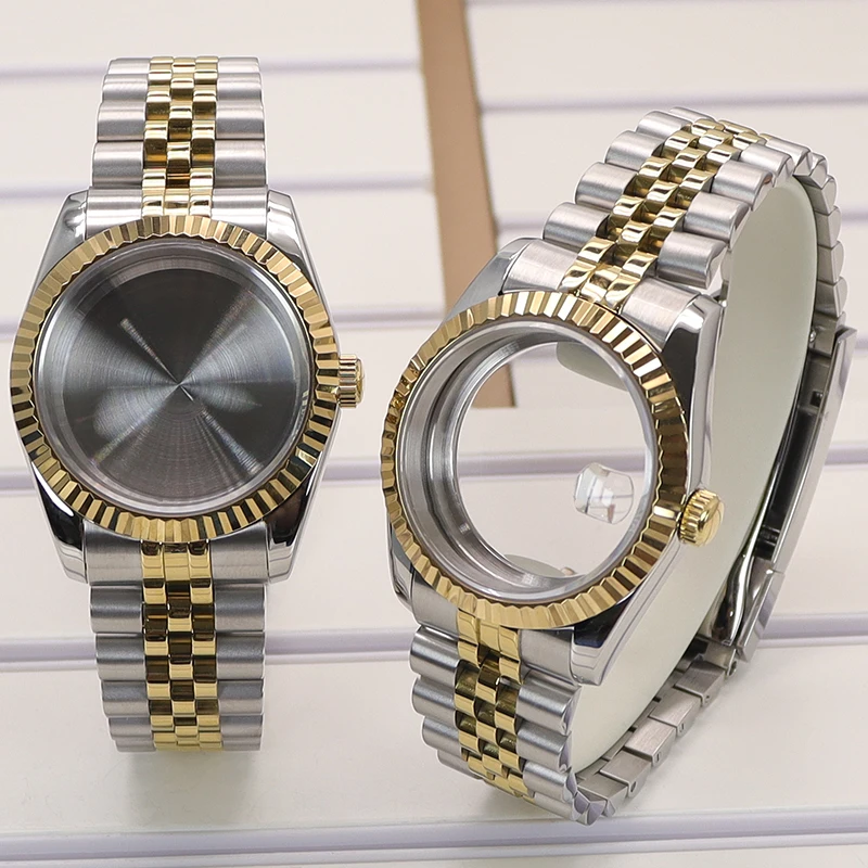 Sapphire Fluted Watch Case with Strap - 100m Waterproof