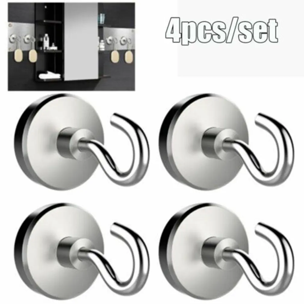Small 4pcs Hooks Heavy Duty Neodymium Surfaces Not Scratch