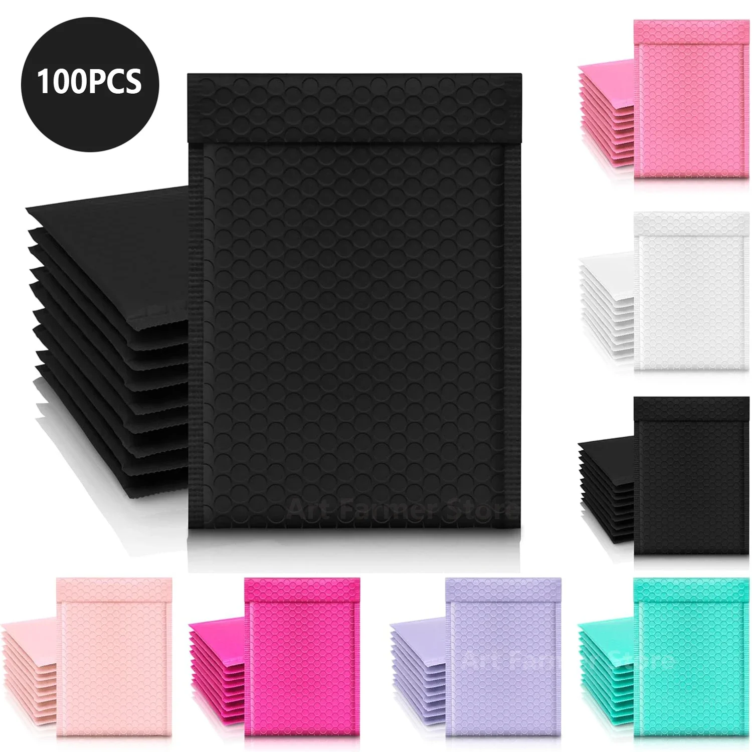 100Pcs Bubble Mailer Black Envelopes Shipping Packages Packaging Supplies Packing Bag Envelope Sending Package Small Business