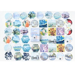 46pcs Art Gallery Oil Painting Stickers Kawaii Stationery Shaped Sealing Sticke DIY Scrapbooking Journal Planner Decorations