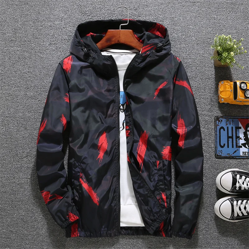 

Spring Men's Clothing Casual Zipper Jacket Windbreaker Waterproof Oversize Hoody Outwear Outdoor Sports Coat M-5XL Free Shipping