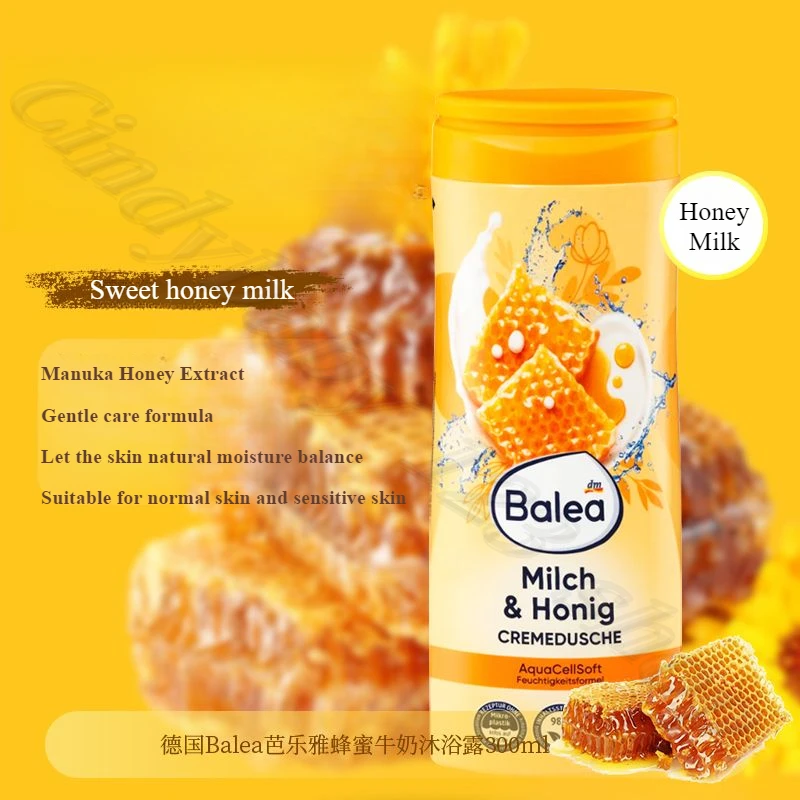 Balea Moisturizing Fragrance Body Wash Honey Coconut Milk Floral Warm and Clean Hydrating Moisturizing Sensitive Skin 300ml