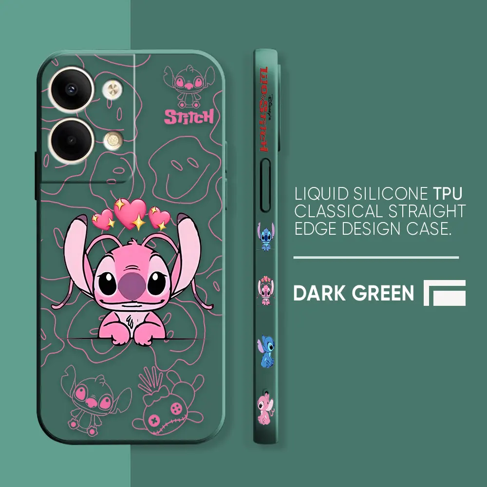 thumbnail image 1 of Case For OPPO RENO 8 7 9 6 7SE 5 4 4SE 4 3 4G 5G PRO PLUS Colour Simple Liquid Silicone Case Lilo And Stitch Angel Couple, 1 of 5