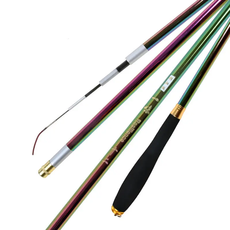 

Light Fishing Rod Carbon Fiber Telescopic Black Handle Stream Pole 3.6M/3.9M/4.5M/4.8M/5.4M/5.7M/6.3M Hard Rod