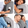 Inflatable Travel Pillow Portable Headrest Sleeping Bag Cushion Chin Neck Support for Outdoor Airplane Train Office and Home Use 2
