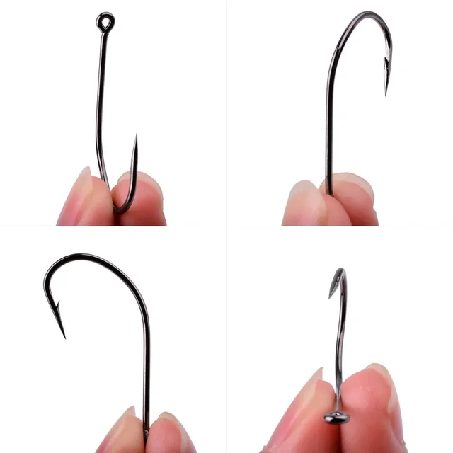 50pcs 10pcs Coating High Carbon Stainless Steel Barbed Carp Fishing Hooks Pack with Retail Original Box Fishing Hook Tackle 2