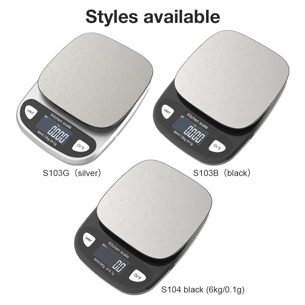 Waterproof Stainless Steel Scale Kitchen Scale 12kg/1g 6kg/0.1g