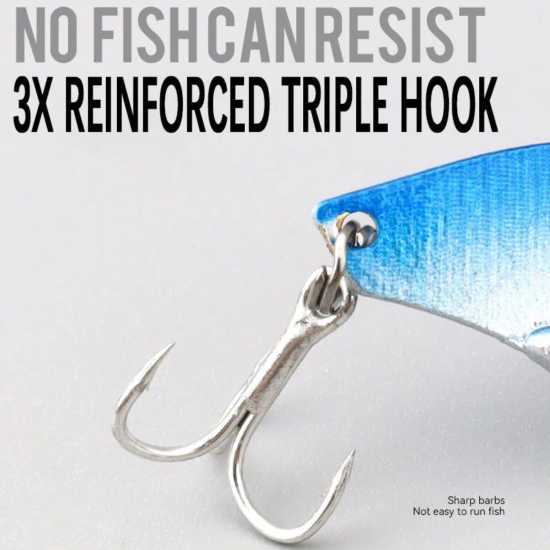 1PCS VIB Fishing Lure 22g 34g Metal Jig Sinking Big Blade Long Cast Spinner Spoon Crankbait VIBRATION Tackle Pesca Hard Bait