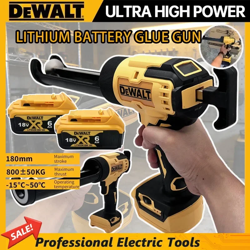 디월트 20V 무선 전동 코킹건 6단 속도 조절 도어/창문/유리 실란트 접착제 글루건 LED 조명 도구 포함