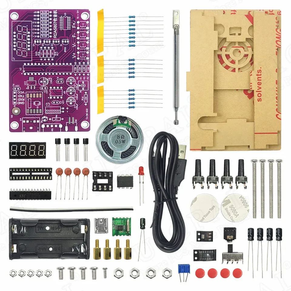 RDA5807 Kit elettronico radio FM fai-da-te con componenti di RDA5807 Kit elettronico radio FM fai-da-te con componenti di