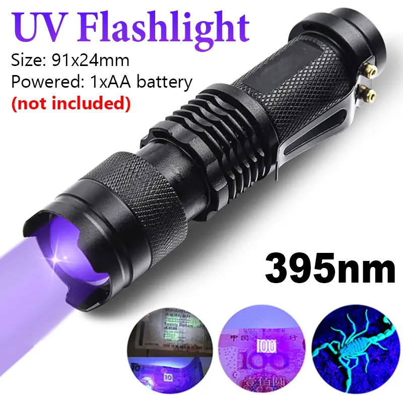 UV Flashlight Black Light Powerful Small Blacklight Flashlight UV Light Mini Black Light Flashlight Detector Light for Pet Urine - Image 8
