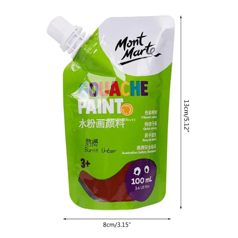 가방에 11 가지 색상 100ml 파우치 풍부한 안료 수채화 그림 구 아슈 페인트 Dropship