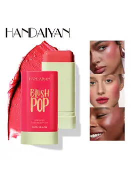 Heallor Handaiyan Matte Glitter Face Cream Blusher Smooth Cheek Lip Eye Mousse Blush Highlighter Stick Rouge Waterproof Contour - Thumbnail 8