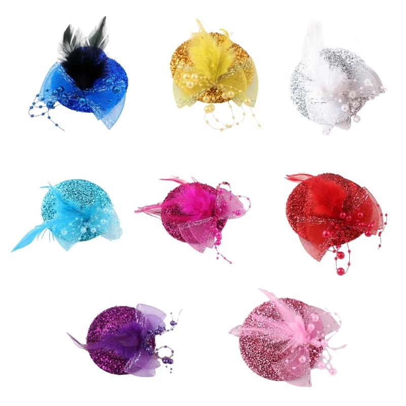 

MXMB Flower Fascinator Glitter Mesh Girl Fascinator Hat Tea Party Fascinator