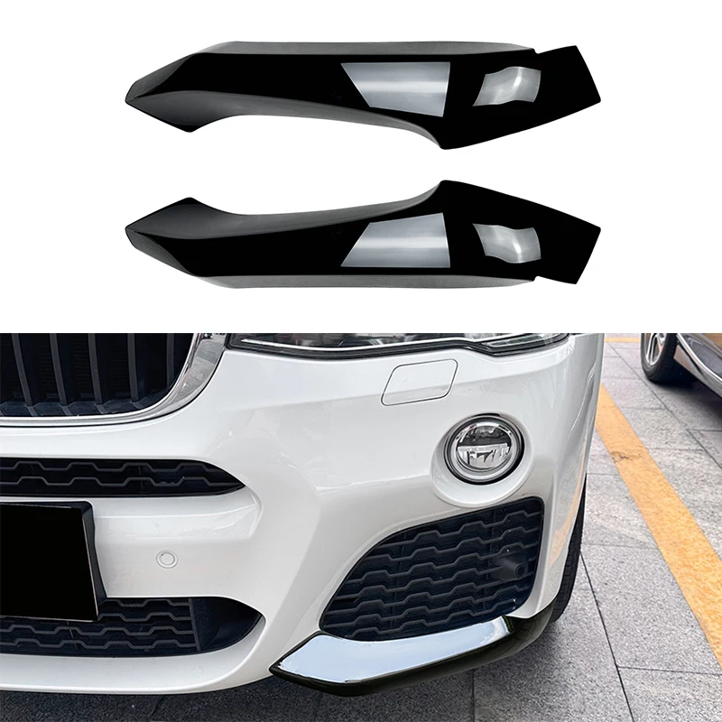 

Глянцевый черный/углеродный вид автомобильный передний бампер губа угол диффузора сплиттер спойлер защита для BMW X3 X4 F25 F26 M Sport 2014-2017