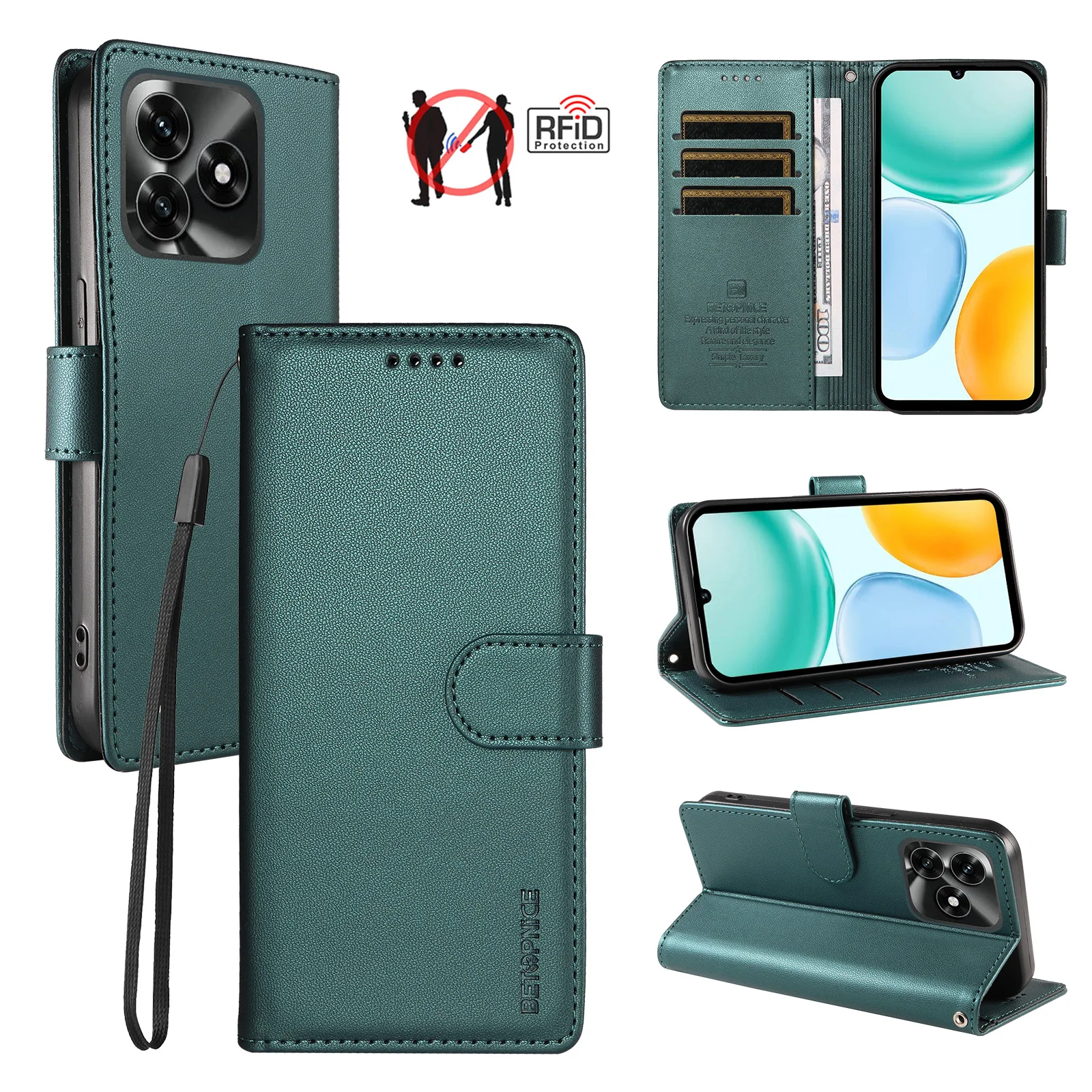 Premium Business Leather Flip Wallet Card Holder Phone Case Cover
