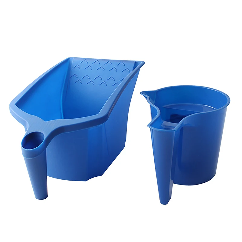 Description Picture 2 of item1 Pcs Roller Brush Holding Paint Cup New Material Convenient Construction Blue Plastic Paint Tray Paint Tool Set