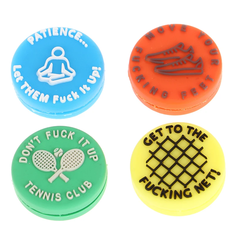 

1PC Creative New Inspire Fighting Spirit Slogan Tennis Racket Shock Absorption Fun Slogan Tennis Racket Silicone Shock Absorber