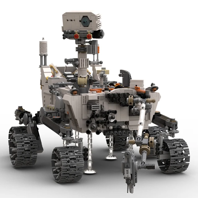 Juego de bloques de construcción modelo Rover Curiosity, juguete de construcción con ladrillos serie American Planet, MOC, MOC-80946 autorizado, 1/9, 2682 piezas 1