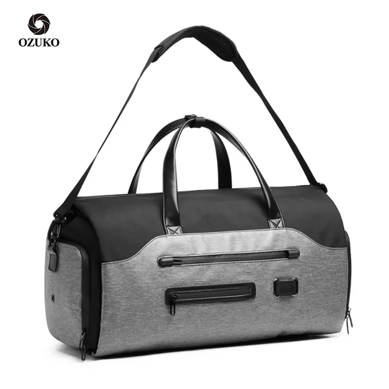 

OZUKO Multifunction Travel Bag Men Suit Storage Large Capacity Luggage Handbag Male Waterproof Travel Duffel Bag Shoes Pocket