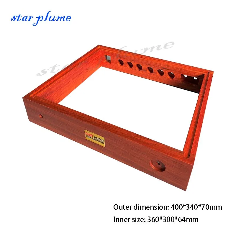 Mahogany Shell Tube Amplifier Chassis (400*340*70) Red Rosewood Handmade Solid Wood Frame Desktop Audio DIY Chassis Shell Kit