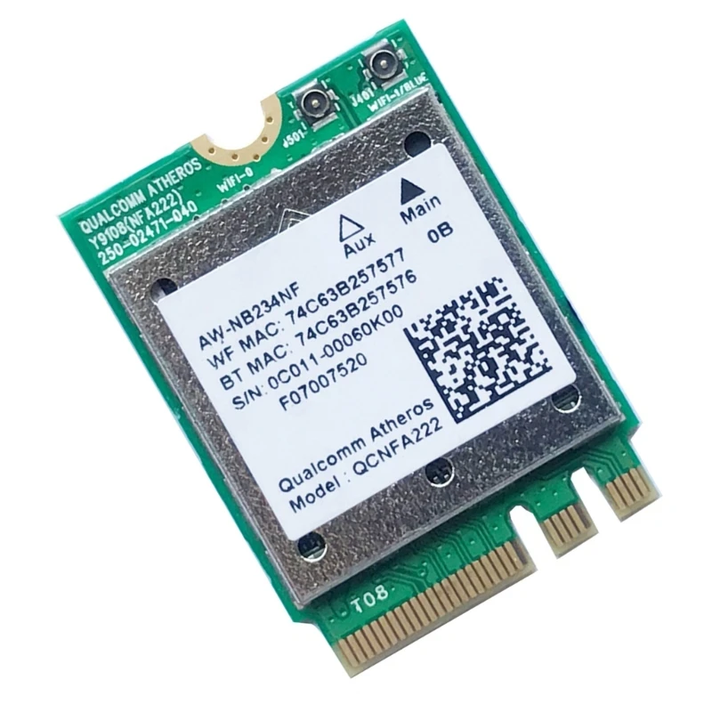 무선 어댑터 Atheros QCNFA222 AW-NB234NF M.2-NGFF 호환 노트북 데스크탑용 무선 네트워크 카드