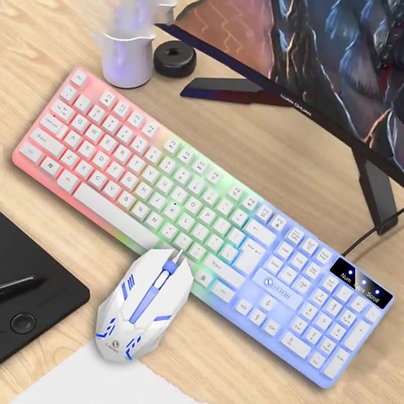 

Luminous Keyboard and Gaming Mouse Set with Mechanical Feel for Ultimate Gaming Experience