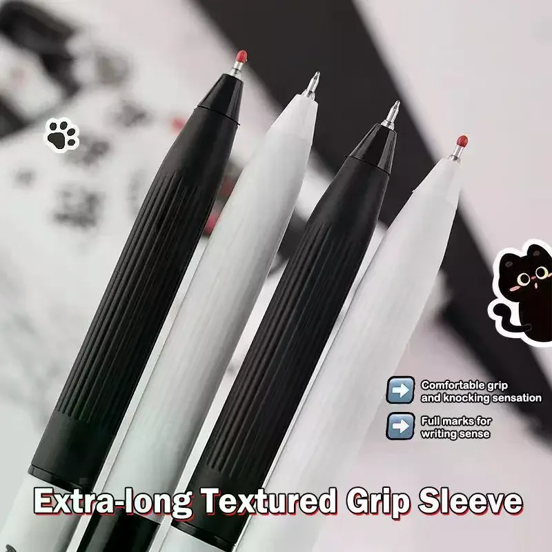 4/12/20Pcs 0.5mm 빠른 건조 검정 잉크-부드러운 필기 수납식 펜 카와이 고양이 발 펜 학교 저널링 생일 선물