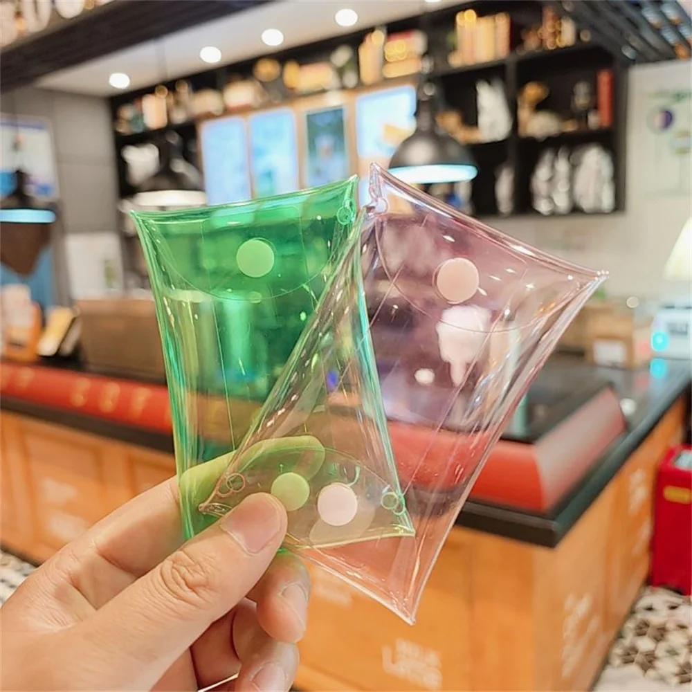 Coin Purse Colorful Transparent PVC Mini Portable Cartoon Wallet Key Headphone Storage Bag Women Jewelry Organizer Pouch