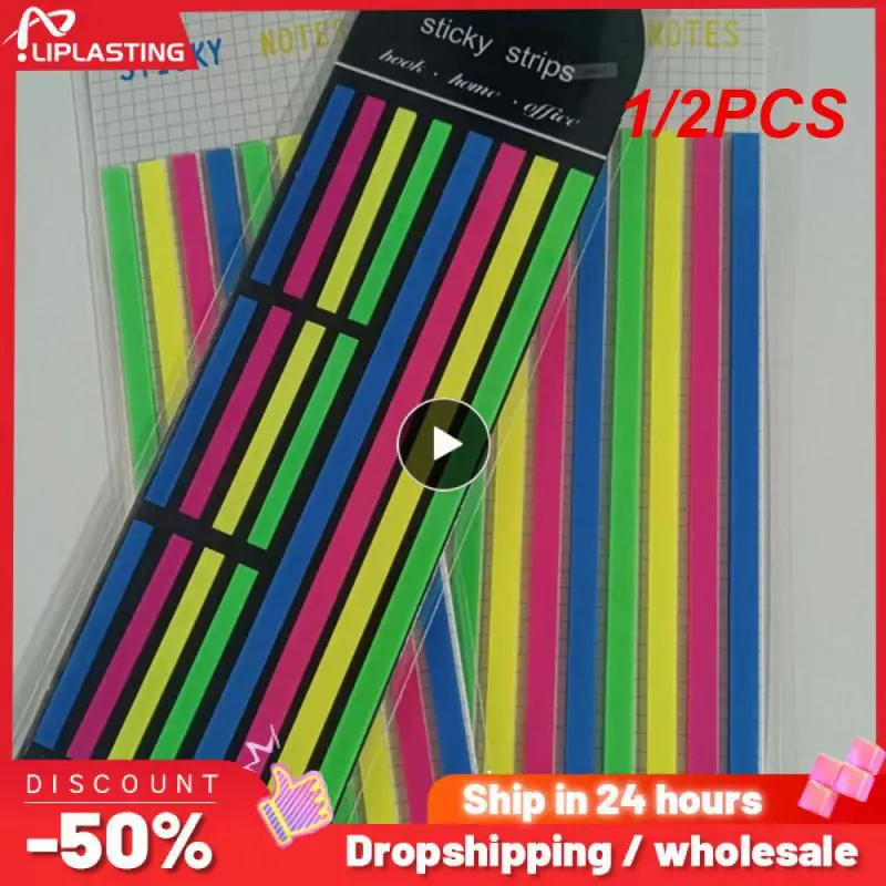 

1/2PCS Color Stickers Transparent Fluorescent Index Tabs Flags Stationery Children Gifts School Office Supplies