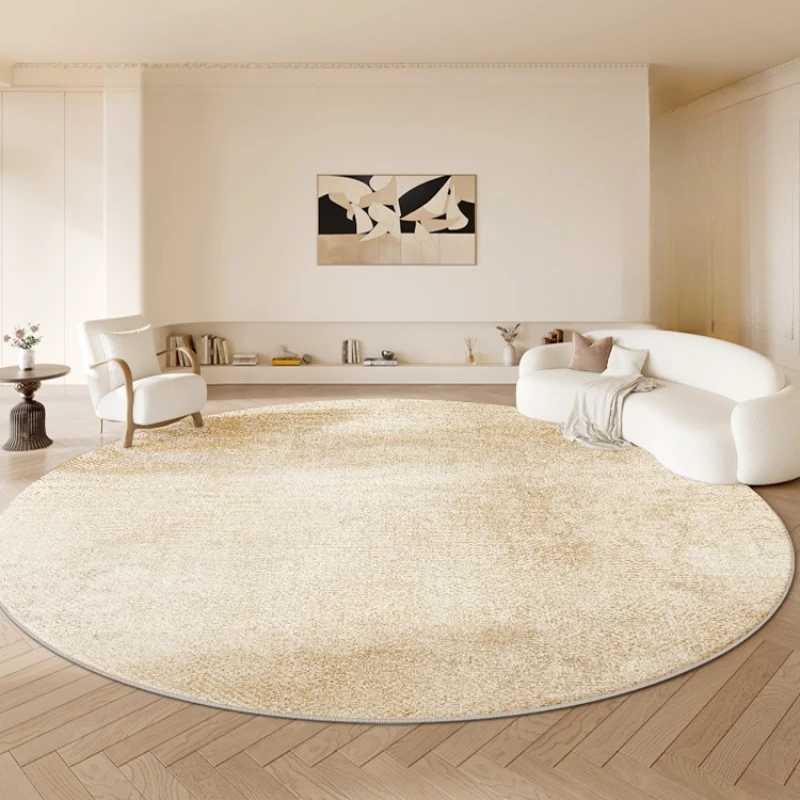 Living Room Round Large Area Carpet Cream Style High End Bedroom Bedside Thickened Carpets Home Waterproof Fluffy Soft Rug 러그 2