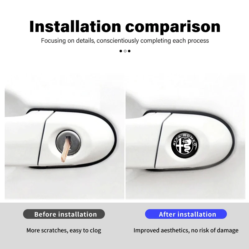 8-Piece Car Door Keyhole Dustproof Protection Stickers