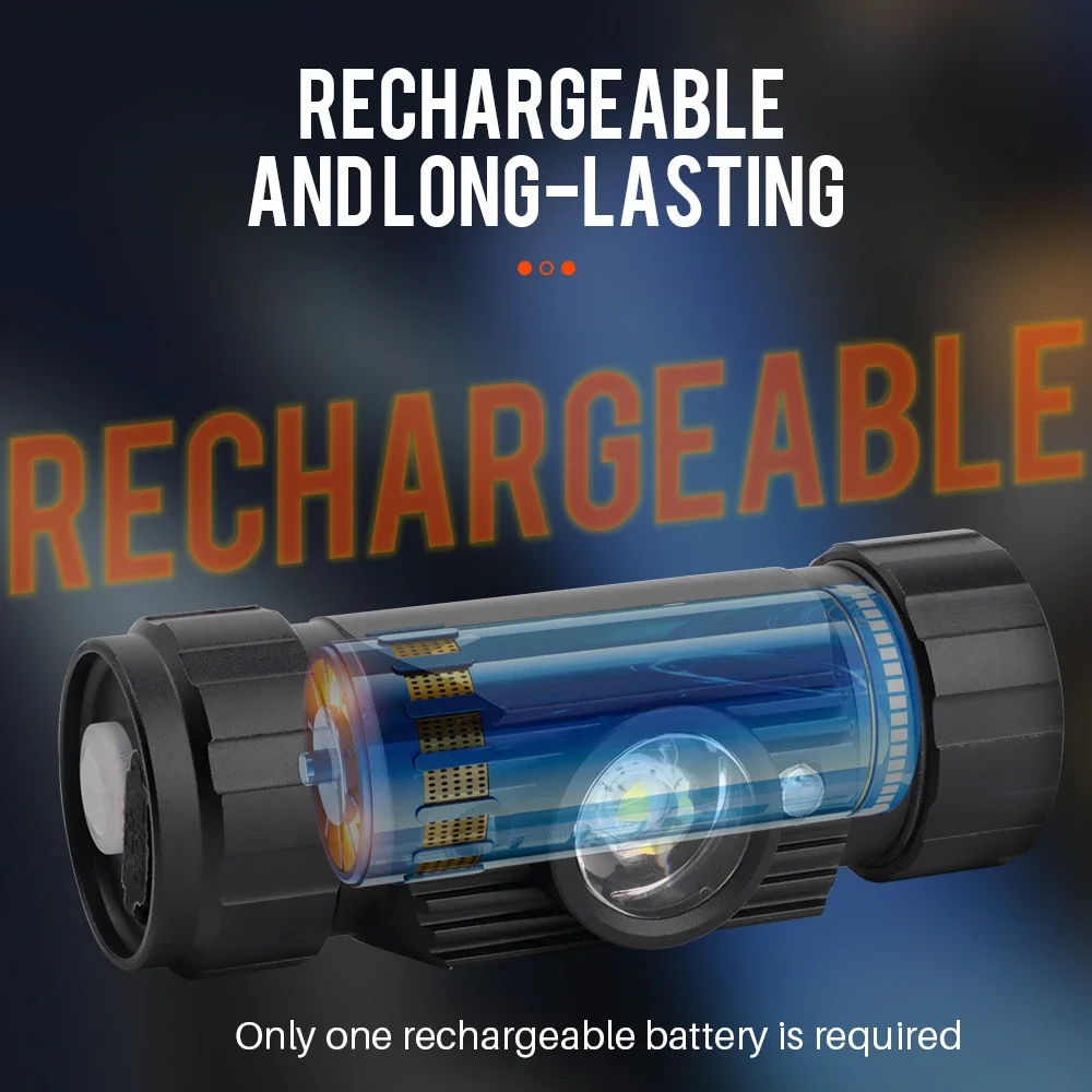 BORUiT LED Headlamp Rechargeable Work Torch Fishing Camping head flashlight cob headlamp work light
