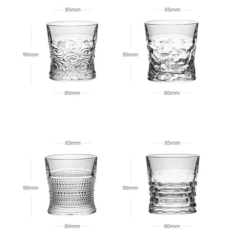 300ml Elegant Glass Glasses Cups for Home Bar Transparent Drinkware Whiskey Glass Wine Cups Creative European Beer Cup
