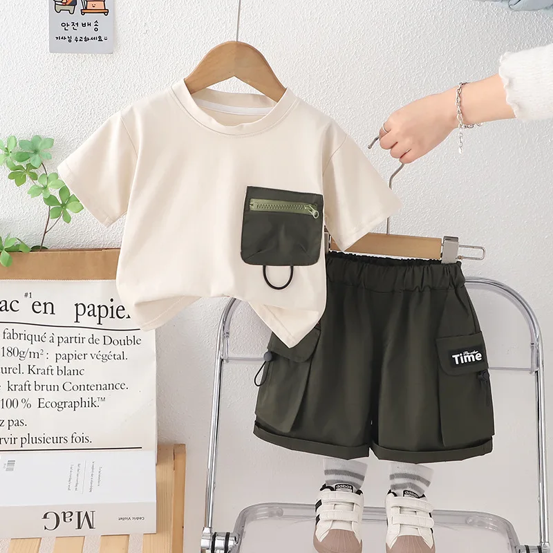 Summer Baby Boys Clothing Sets Outfits Kids Casual T-Shirt Shorts 2Pcs/Set Toddler Sport Suits Baby Cotton Tracksuits 1