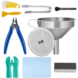 Enhanced 3D Printing Tool Kit with Stainless Steel Funnel, Silicone Mat, and Precision Tools (WHOLE SET)