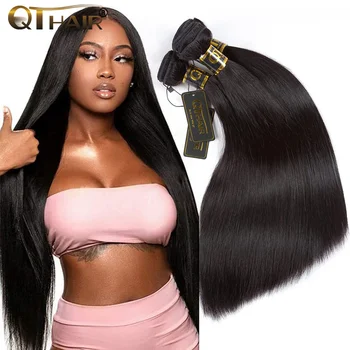 Peruvian Bone Straight Hair Bundles Natural Color 100% Human Hair Extensions 8-32 Inch Straight Remy Hair Weave 1/3/4 Bundles 1