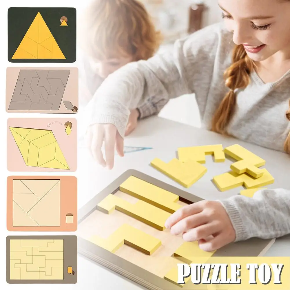 

Wooden Geometric Puzzles Challenge Impossible Brain Burning Decompression Toy IQ Mind Brain Teaser Jigsaw Puzzle For Adults L6Y7