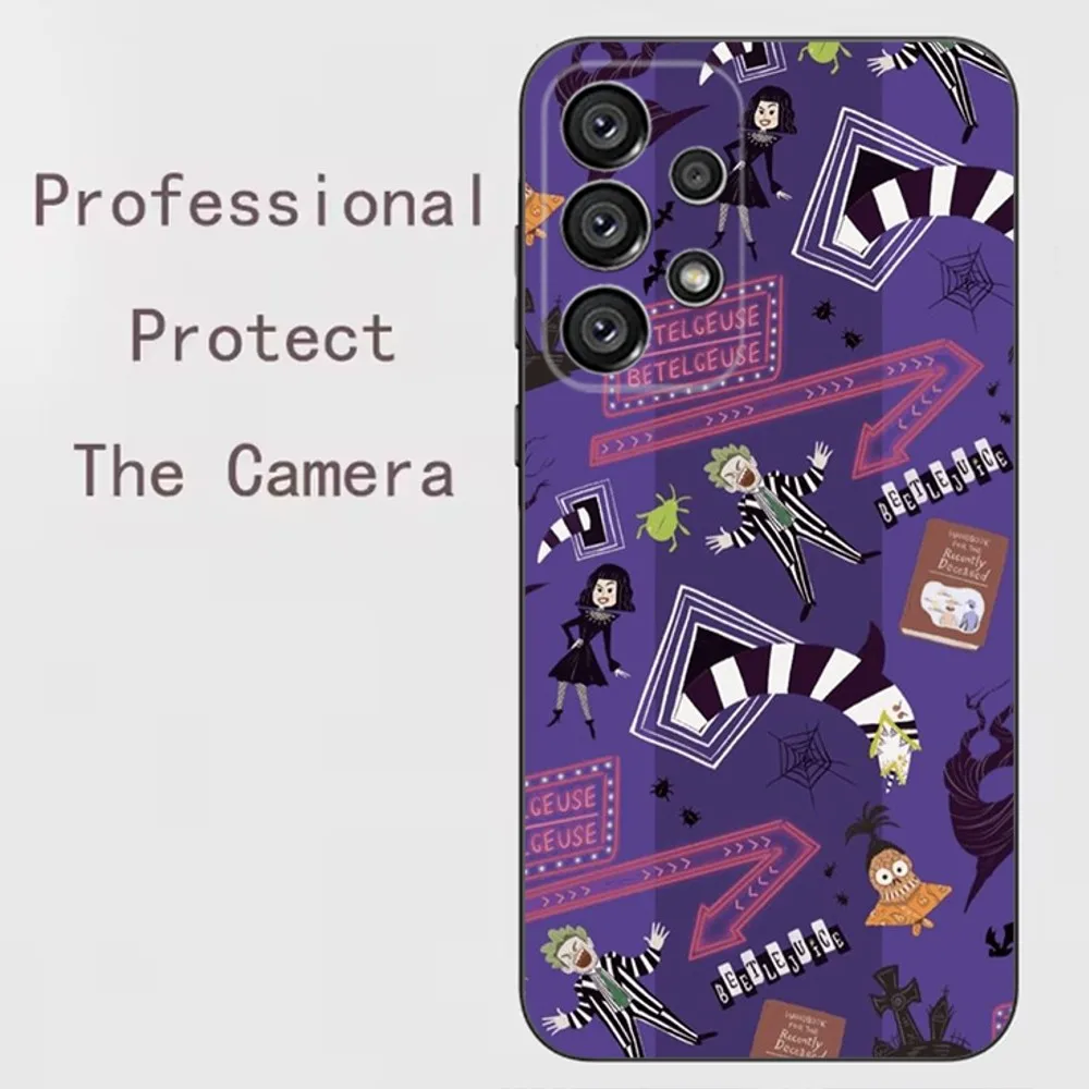 thumbnail image 1 of Funda para teléfono B-Beetlejuice 2 para Samsung Galaxy A91, A80, A73, A72, A71, A53, A52, A32, A31, A22, A21s, A20, cubierta negra, 1 of 5