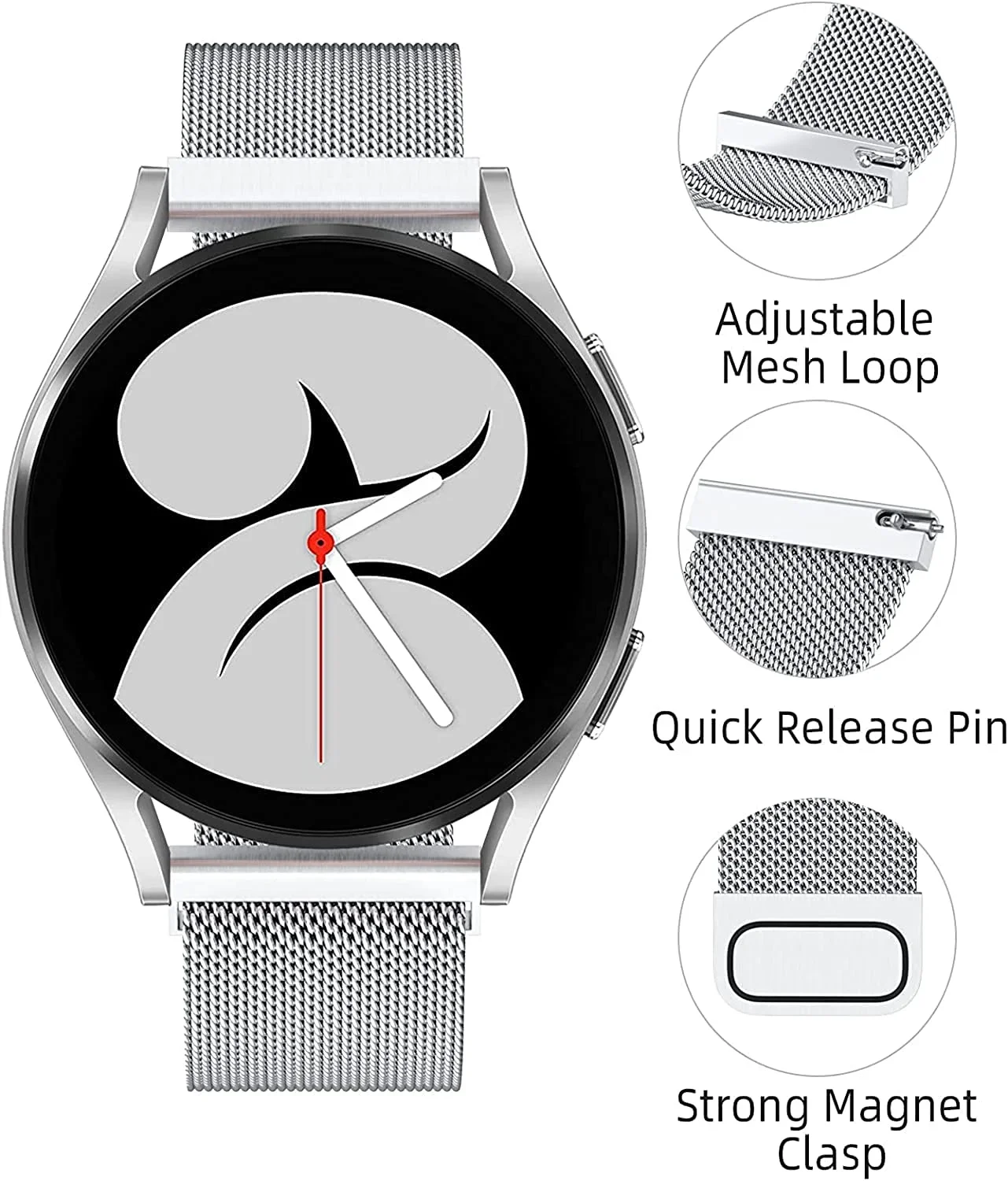 Elegant Milanese Loop Metal Bracelet Strap in 20/22mm Size